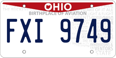 OH license plate FXI9749