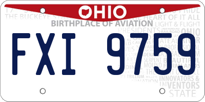 OH license plate FXI9759