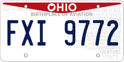 OH license plate FXI9772