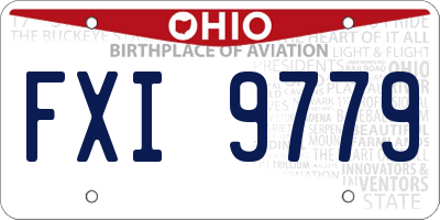 OH license plate FXI9779