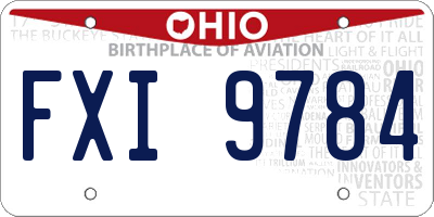 OH license plate FXI9784