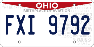 OH license plate FXI9792