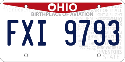 OH license plate FXI9793