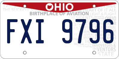 OH license plate FXI9796