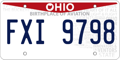 OH license plate FXI9798