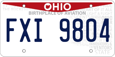 OH license plate FXI9804