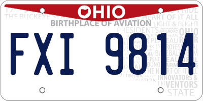 OH license plate FXI9814
