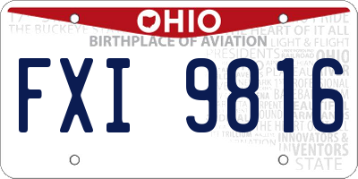 OH license plate FXI9816