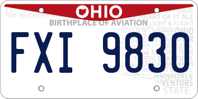 OH license plate FXI9830