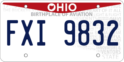 OH license plate FXI9832