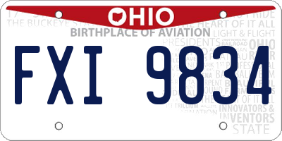 OH license plate FXI9834
