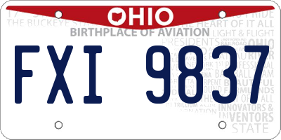 OH license plate FXI9837