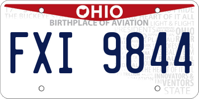 OH license plate FXI9844