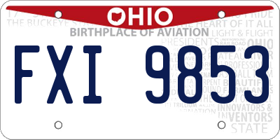 OH license plate FXI9853