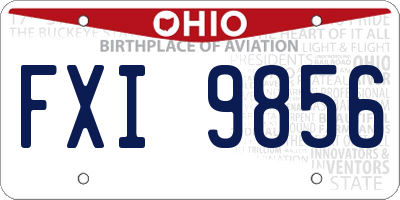 OH license plate FXI9856