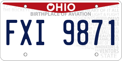OH license plate FXI9871