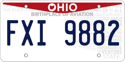 OH license plate FXI9882