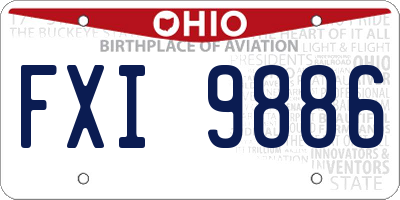 OH license plate FXI9886