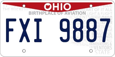 OH license plate FXI9887