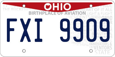 OH license plate FXI9909