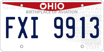 OH license plate FXI9913