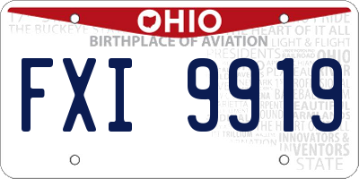 OH license plate FXI9919