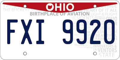 OH license plate FXI9920