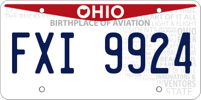 OH license plate FXI9924