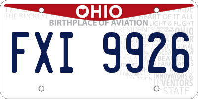 OH license plate FXI9926