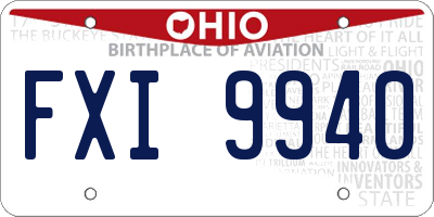 OH license plate FXI9940