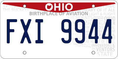 OH license plate FXI9944
