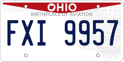 OH license plate FXI9957