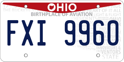 OH license plate FXI9960