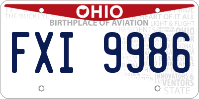 OH license plate FXI9986
