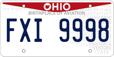 OH license plate FXI9998