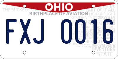 OH license plate FXJ0016