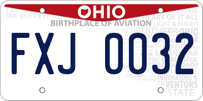 OH license plate FXJ0032