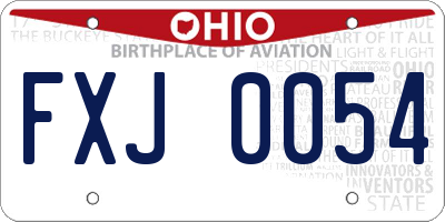 OH license plate FXJ0054