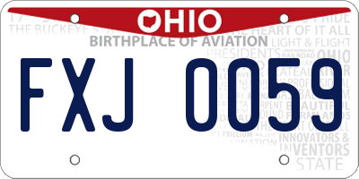 OH license plate FXJ0059