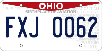 OH license plate FXJ0062