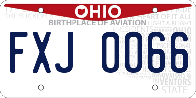 OH license plate FXJ0066