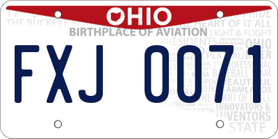 OH license plate FXJ0071