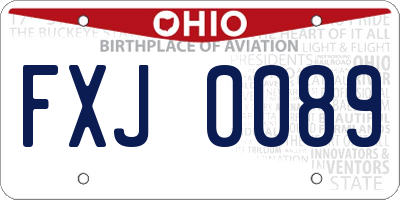 OH license plate FXJ0089