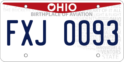 OH license plate FXJ0093