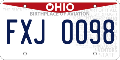 OH license plate FXJ0098