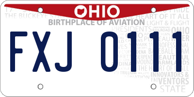 OH license plate FXJ0111