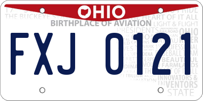 OH license plate FXJ0121