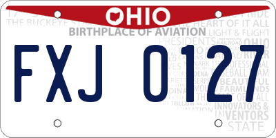 OH license plate FXJ0127