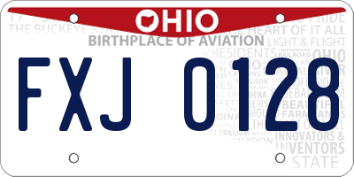 OH license plate FXJ0128
