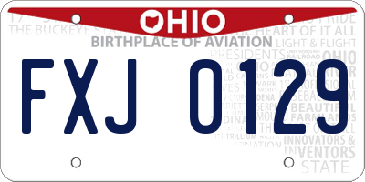 OH license plate FXJ0129